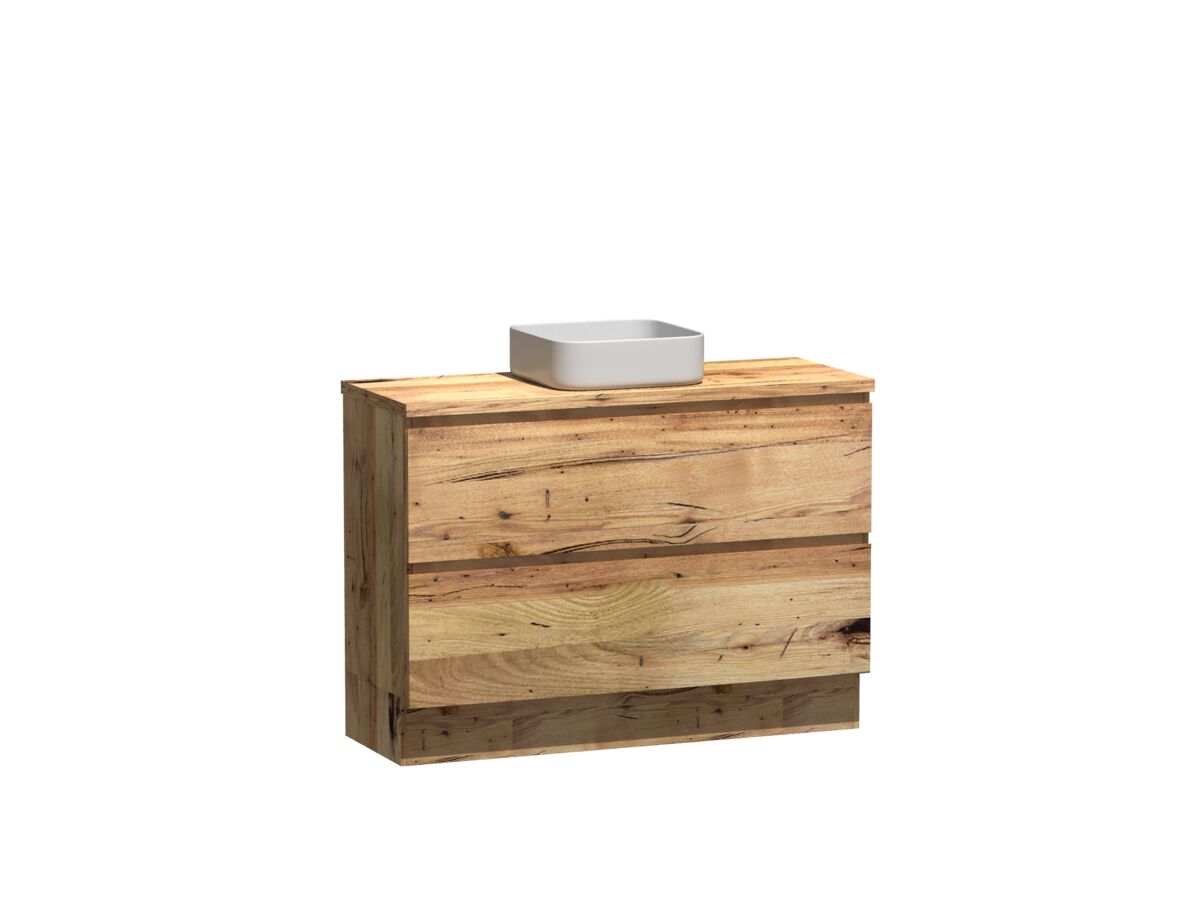 Reece Kado Arc Timber Vanity Unit With Kick 1200mm Timber Top Australian Chestnut