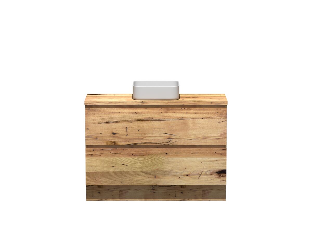reece Kado Arc Timber Vanity Unit with Kick 1200mm Timber Top Australian Chestnut
