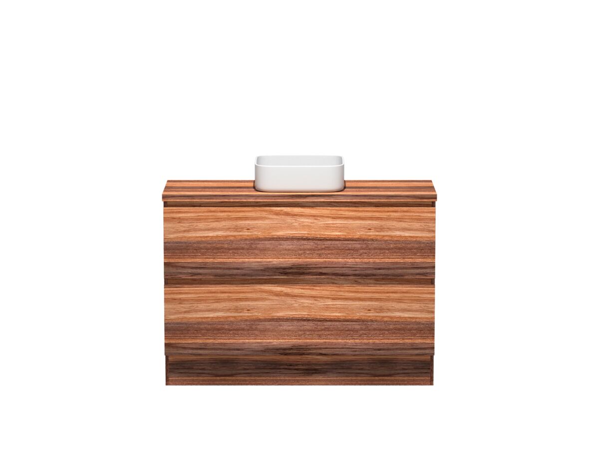reece Kado Arc Timber Vanity Unit with Kick 1200mm Timber Top Red Tulip