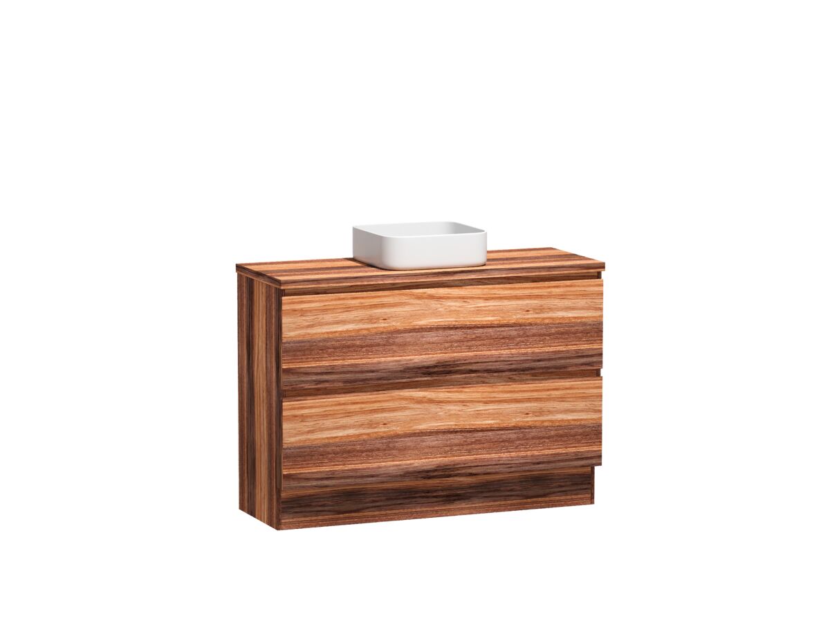 Reece Kado Arc Timber Vanity Unit With Kick 1200mm Timber Top Red Tulip