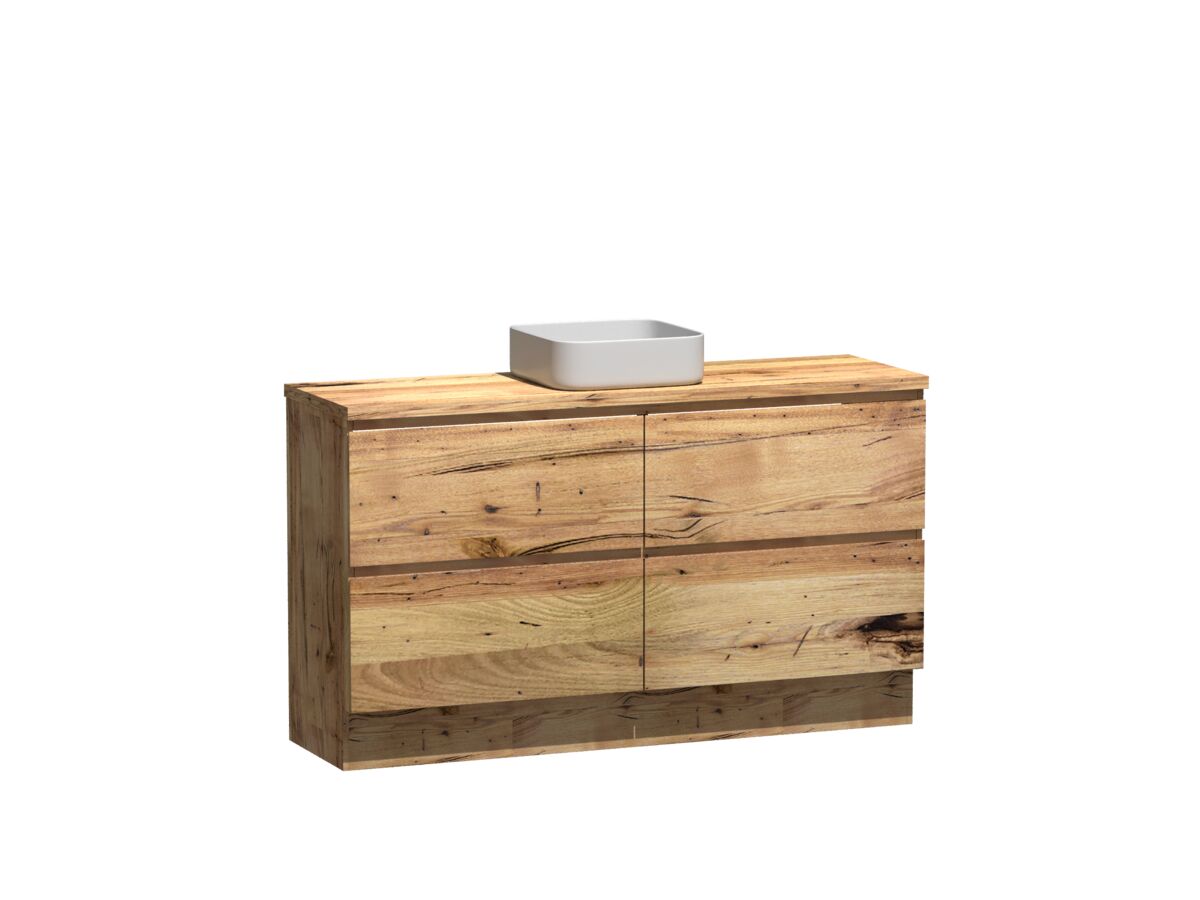 Reece Kado Arc Timber Vanity Unit With Kick 1500mm Single Bowl Timber Top Australian Chestnut