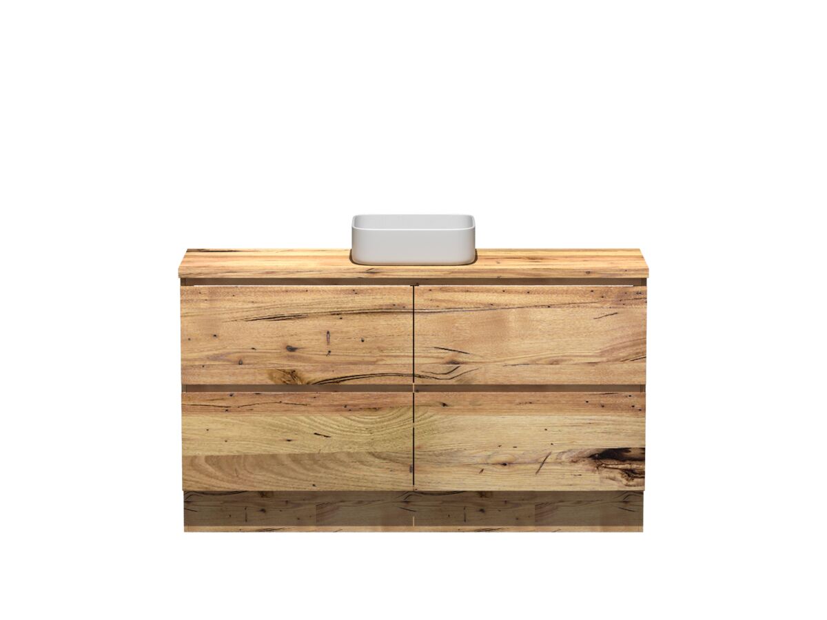 reece Kado Arc Timber Vanity Unit with Kick 1500mm Single Bowl Timber Top Australian Chestnut