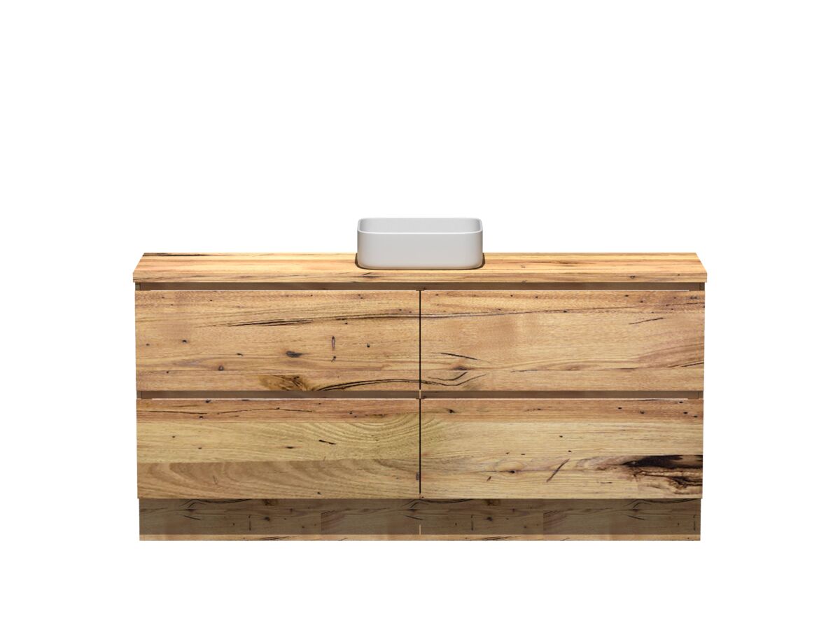reece Kado Arc Timber Vanity Unit with Kick 1800mm Single Bowl Timber Top Australian Chestnut