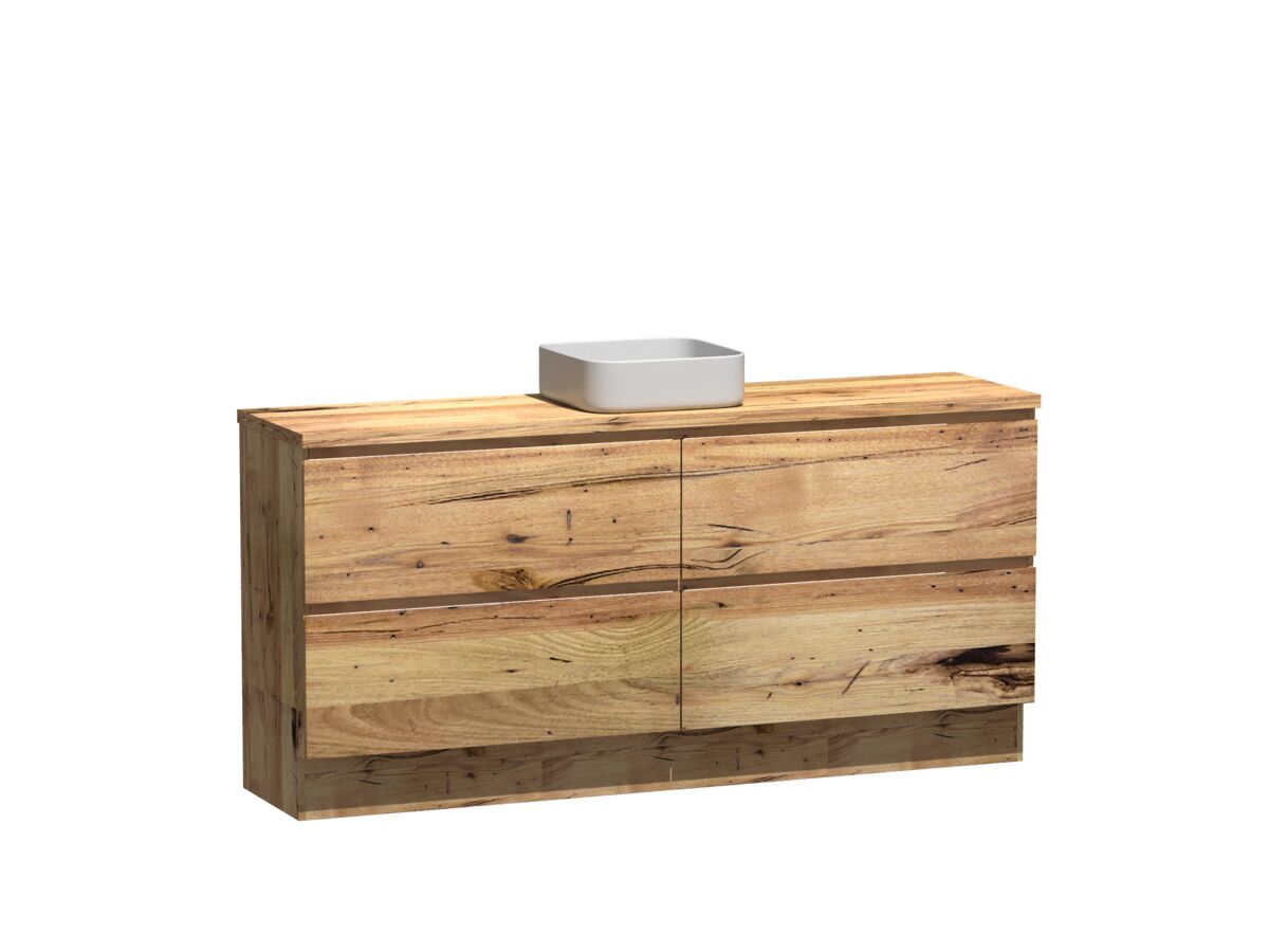 Reece Kado Arc Timber Vanity Unit With Kick 1800mm Single Bowl Timber Top Australian Chestnut