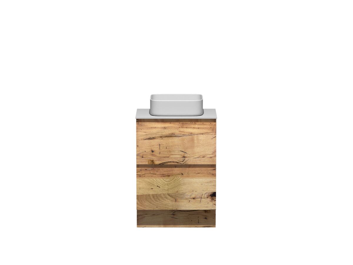 reece Kado Arc Timber Vanity Unit with Kick 600mm Corian Top Australian Chestnut