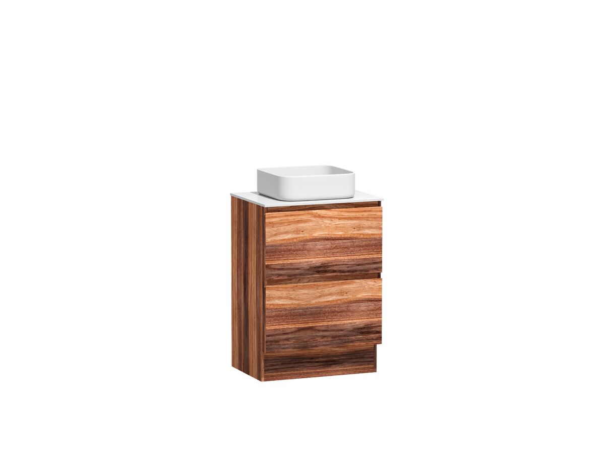 Reece Kado Arc Timber Vanity Unit With Kick 600mm Corian Top Red Tulip