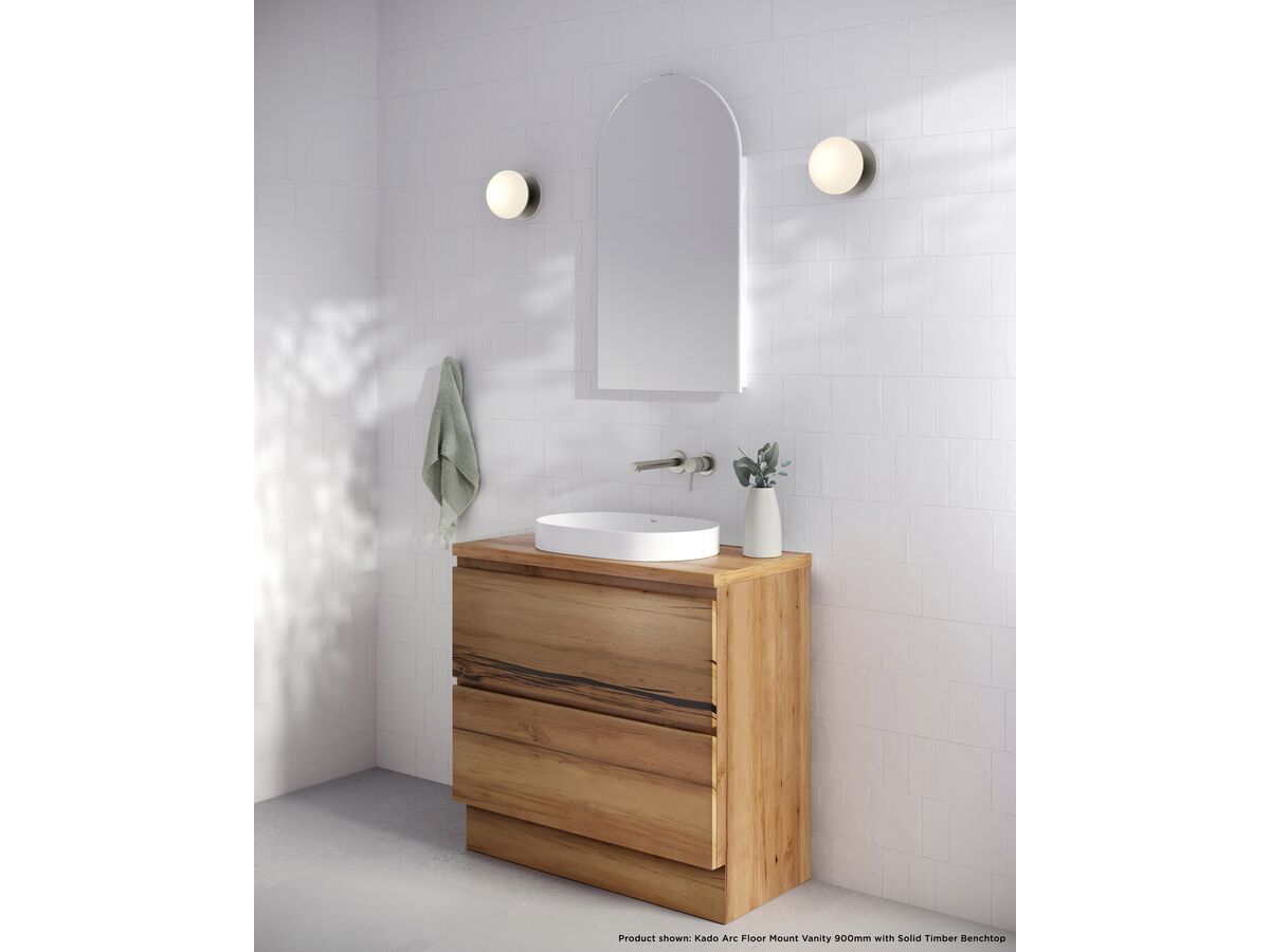 Reece Kado Arc Timber Vanity Unit With Kick 750mm Timber Top Australian Chestnut