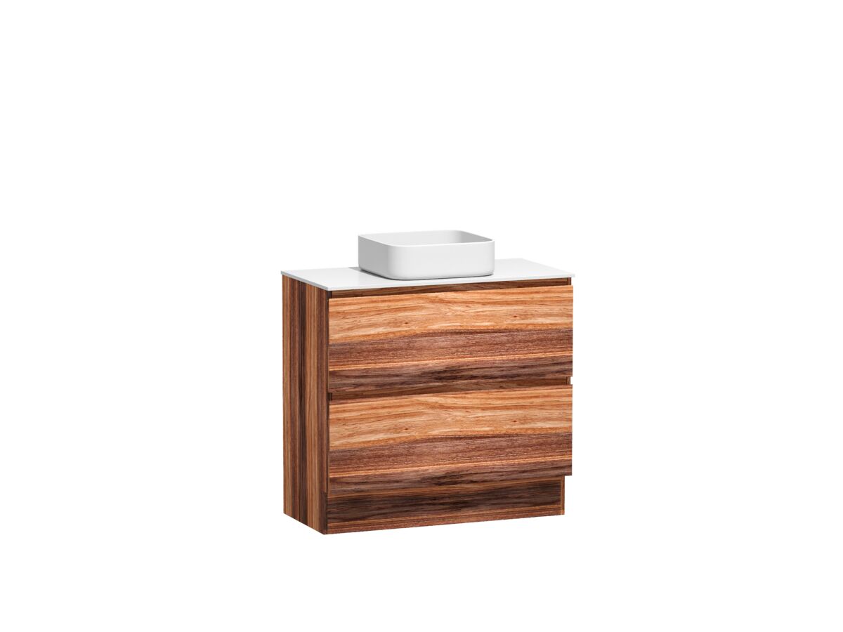 Reece Kado Arc Timber Vanity Unit With Kick 900mm Corian Top Red Tulip