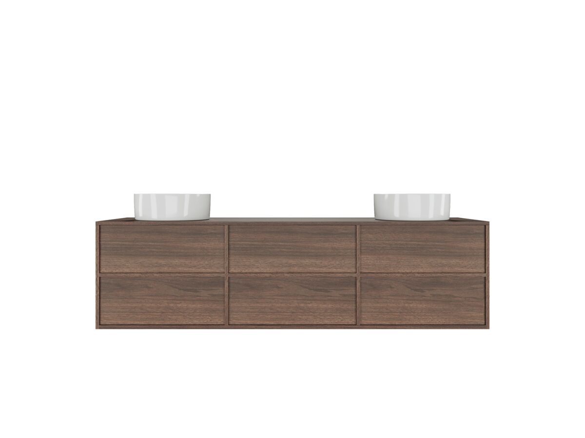 Reece Kado Aspect 1800mm Wall Hung Vanity Unit Double Bowl Timber Top
