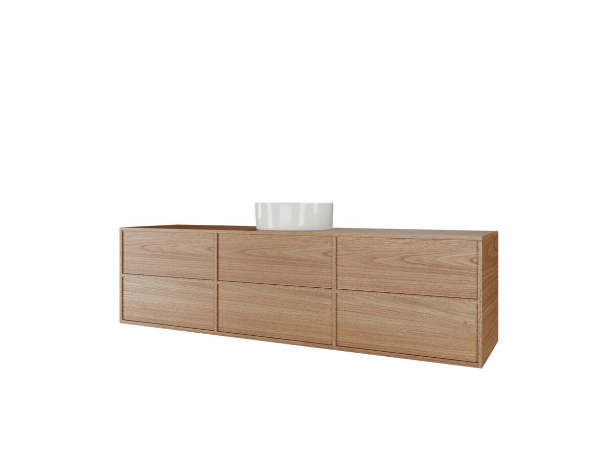 Reece Kado Aspect 1800mm Wall Hung Vanity Unit Single Bowl Timber Top