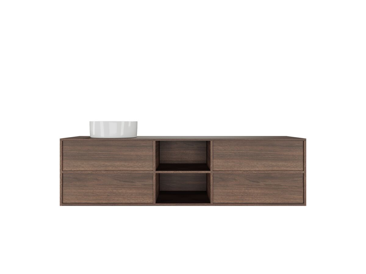 Reece Kado Aspect 1800mm Wall Hung Vanity Unit With Shelf Single Bowl Timber Top