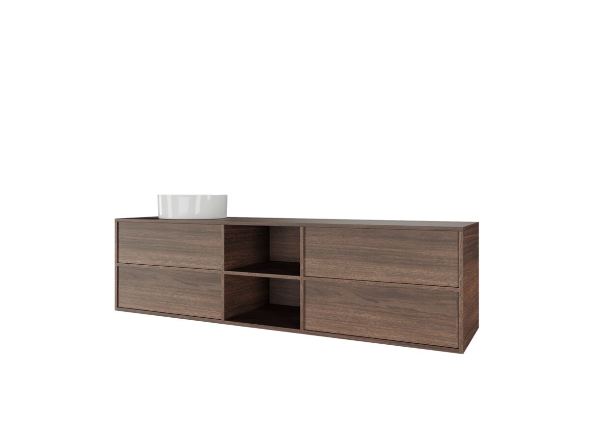 Reece Kado Aspect 1800mm Wall Hung Vanity Unit With Shelf Single Bowl Timber Top