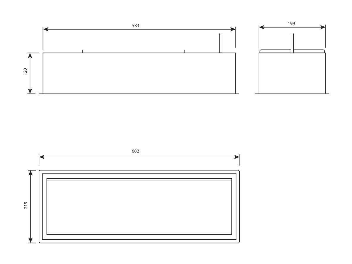 Reece Kado Aspect Flush Mount Glass Panel Heater Black