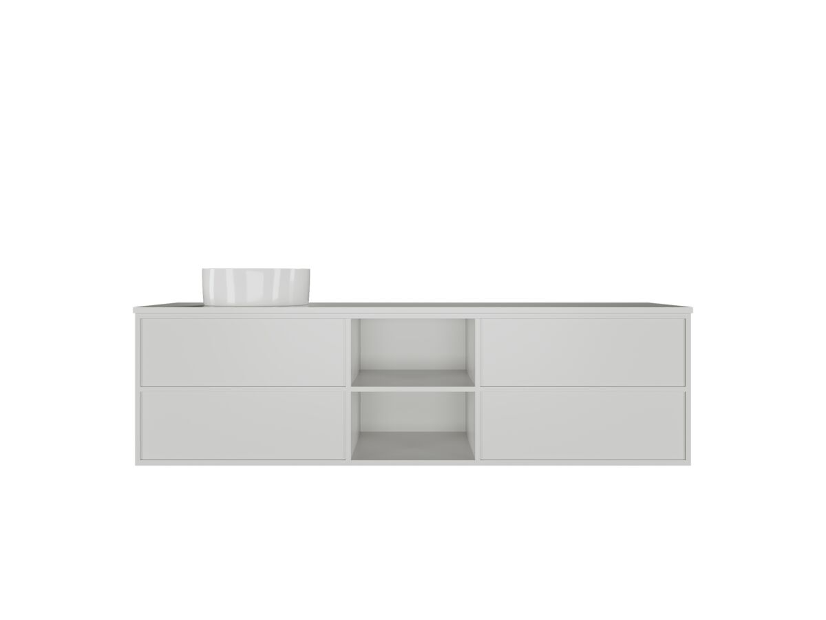 reece Kado Aspect Shelf Vanity Unit 1800mm Single Bowl 4 Drawer Corian 20mm Top