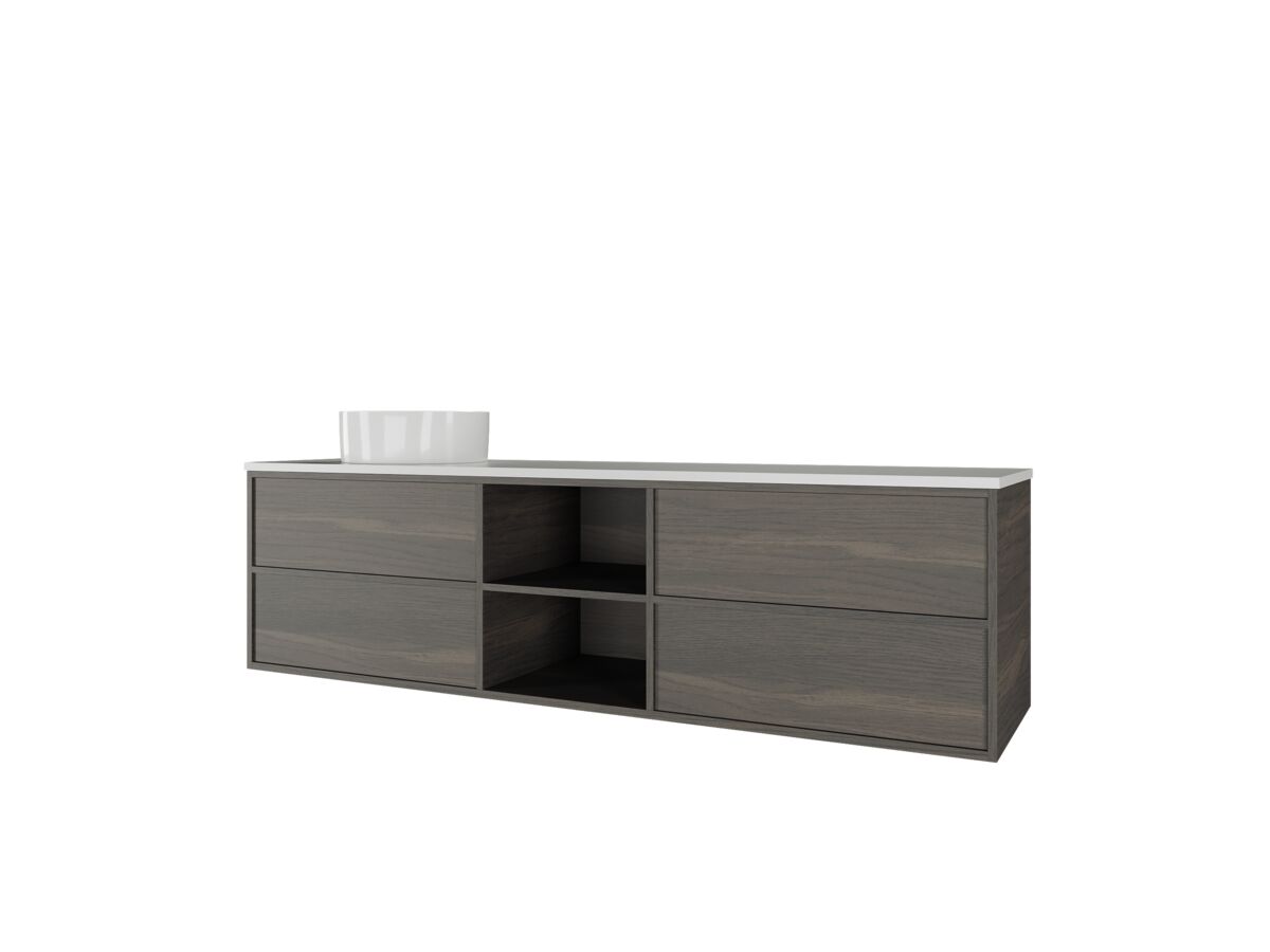Reece Kado Aspect Shelf Vanity Unit 1800mm Single Bowl 4 Drawer Corian 20mm Top