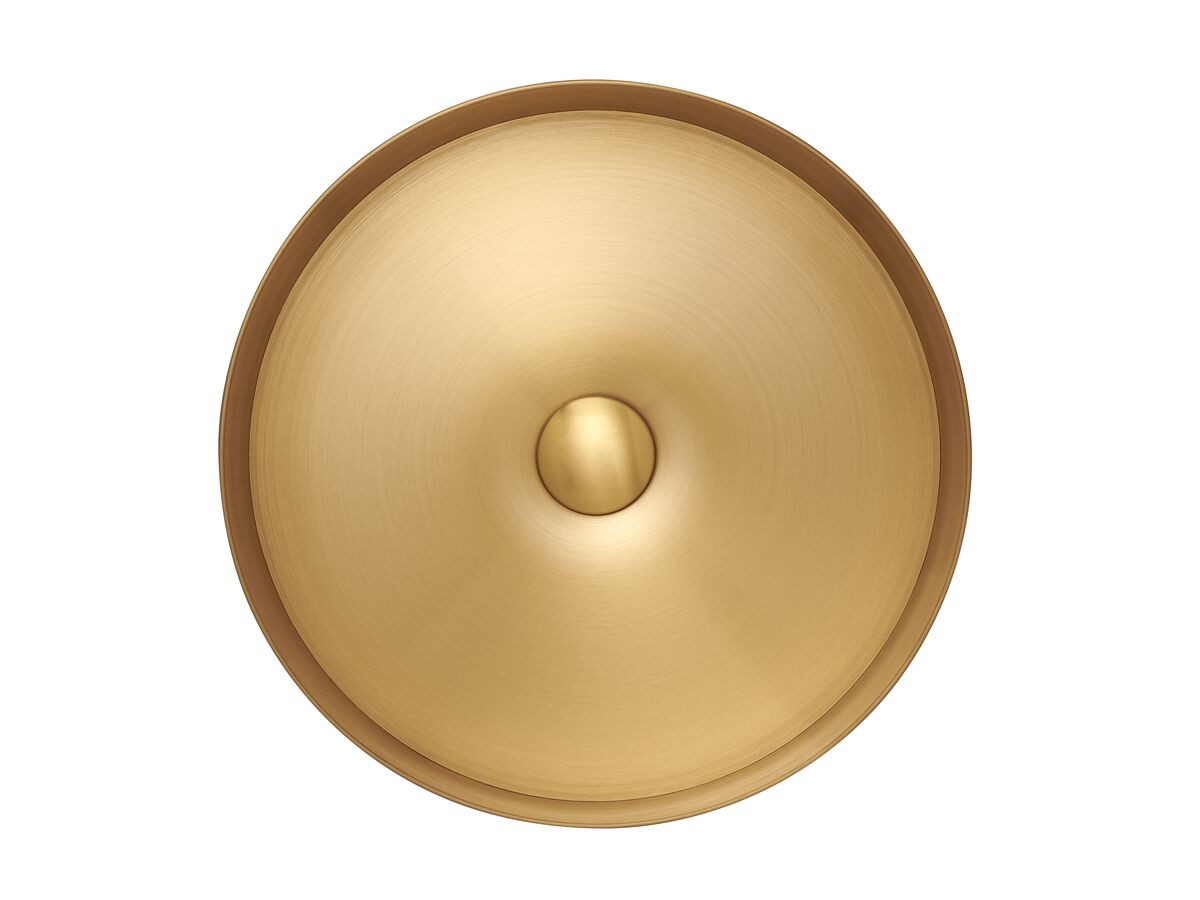 Reece Kado Aspect Stainless Steel Basin Round 400mm With Plug & Waste Brushed Gold