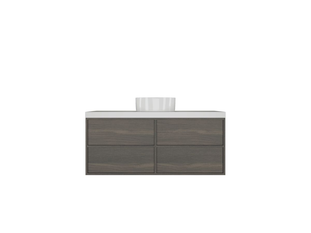 Reece Kado Aspect Wall Hung Vanity Unit 1200mm 4 Drawer Corian 50mm Top