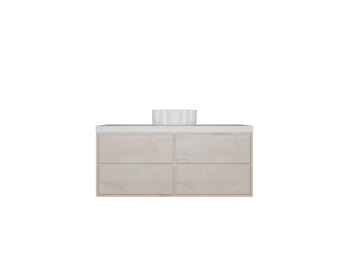 Reece Kado Aspect Wall Hung Vanity Unit 1200mm 4 Drawer Corian 50mm Top