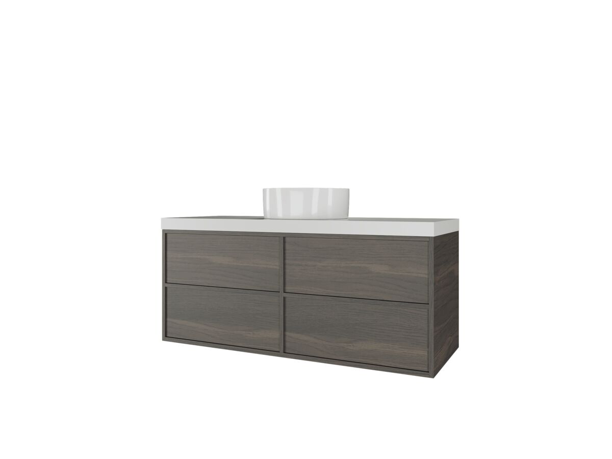 Reece Kado Aspect Wall Hung Vanity Unit 1200mm 4 Drawer Corian 50mm Top