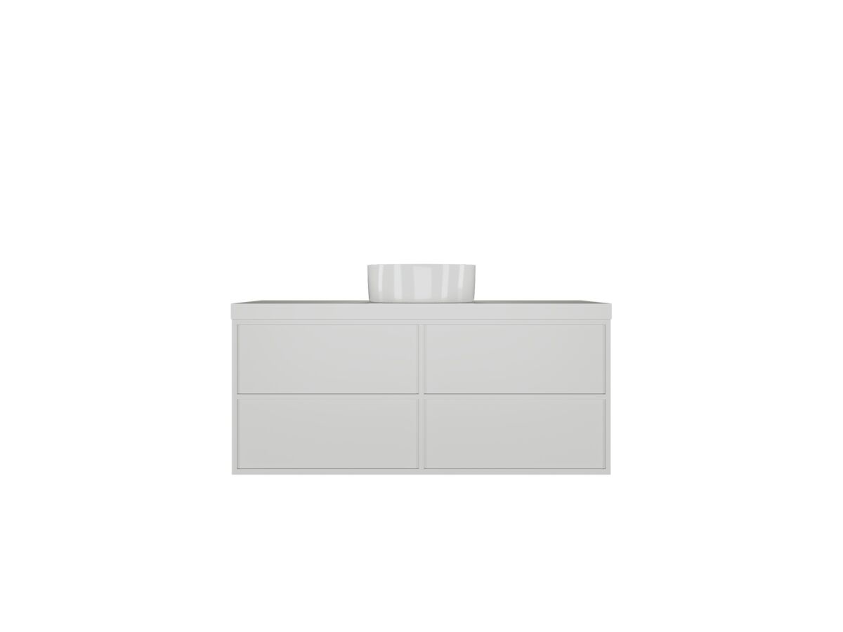 reece Kado Aspect Wall Hung Vanity Unit 1200mm 4 Drawer Corian 50mm Top