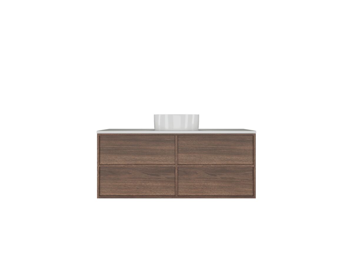 Reece Kado Aspect Wall Hung Vanity Unit 1200mm 4 Drawer Corian 20mm Top