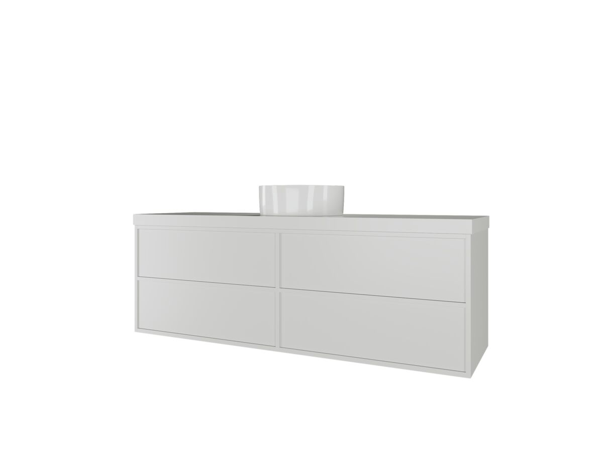 Reece Kado Aspect Wall Hung Vanity Unit 1500mm Single Bowl 4 Drawer Corian 50mm Top