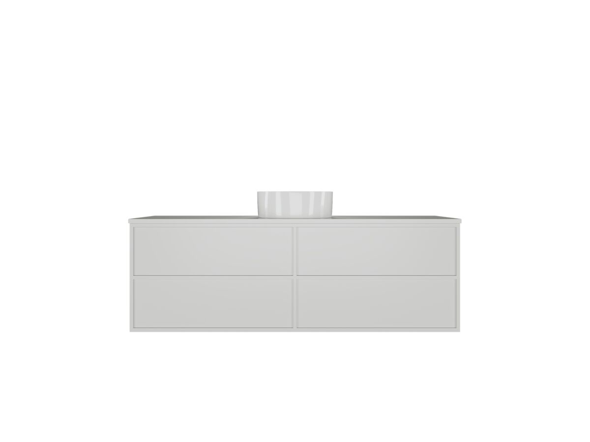 Reece Kado Aspect Wall Hung Vanity Unit 1500mm Single Bowl 4 Drawer Caesarstone Mineral 20mm Top