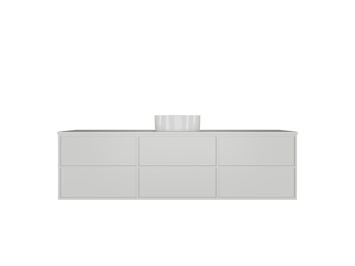 reece Kado Aspect Wall Hung Vanity Unit 1800mm Single Bowl 6 Drawer Corian 20mm Top