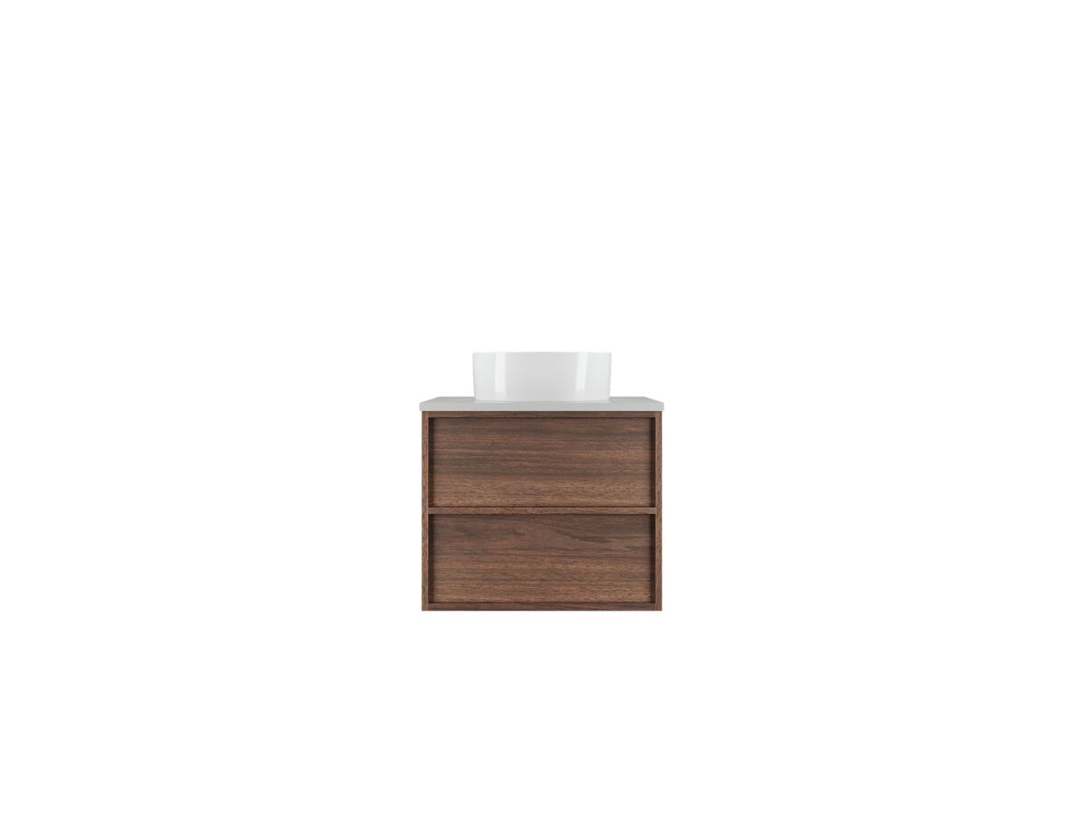 Reece Kado Aspect Wall Hung Vanity Unit 600mm 2 Drawer Caesarstone Mineral 20mm Top