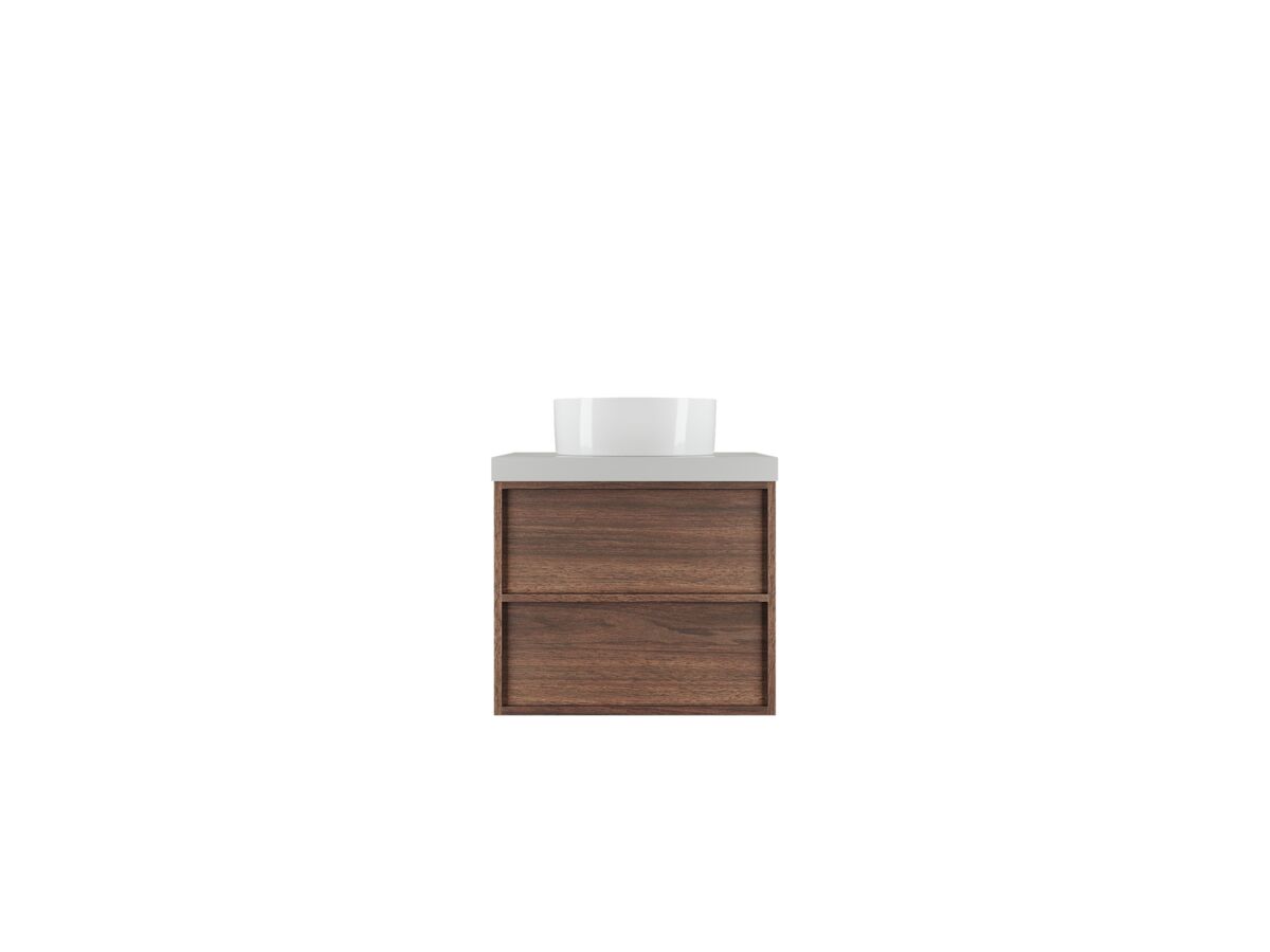 Reece Kado Aspect Wall Hung Vanity Unit 600mm 2 Drawer Caesarstone Mineral 50mm Top