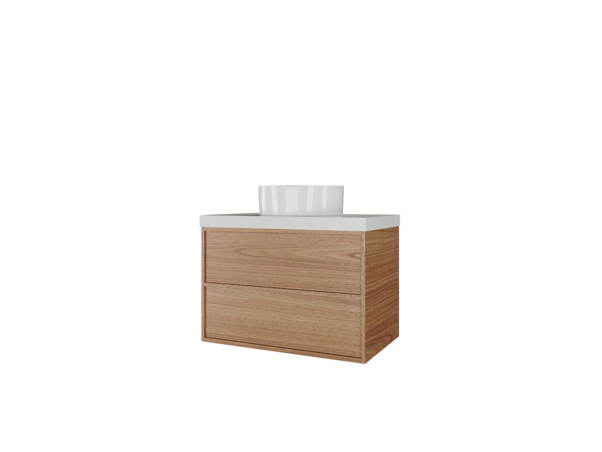 Reece Kado Aspect Wall Hung Vanity Unit 750mm 2 Drawer Corian 50mm Top