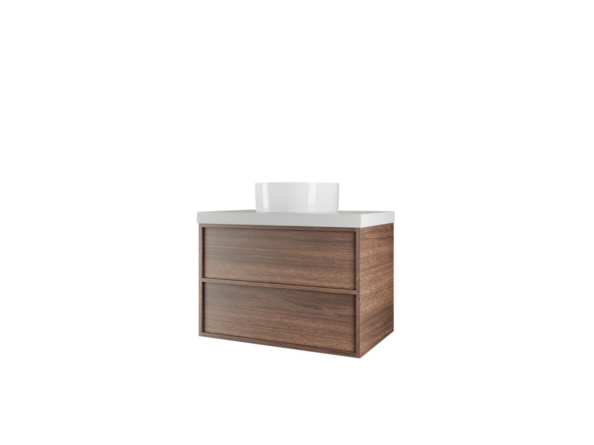 Reece Kado Aspect Wall Hung Vanity Unit 750mm 2 Drawer Corian 50mm Top