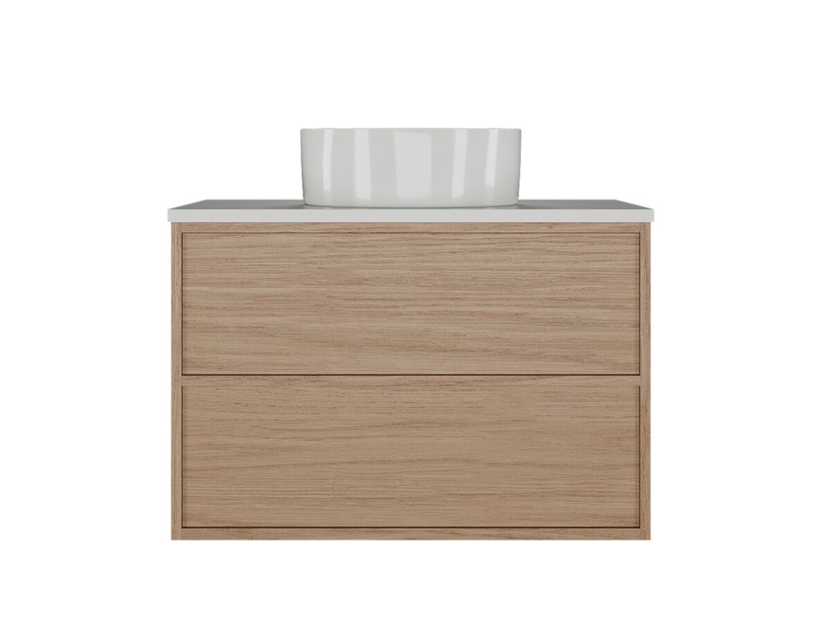 reece Kado Aspect Wall Hung Vanity Unit 750mm 2 Drawer Caesarstone Mineral 20mm Top