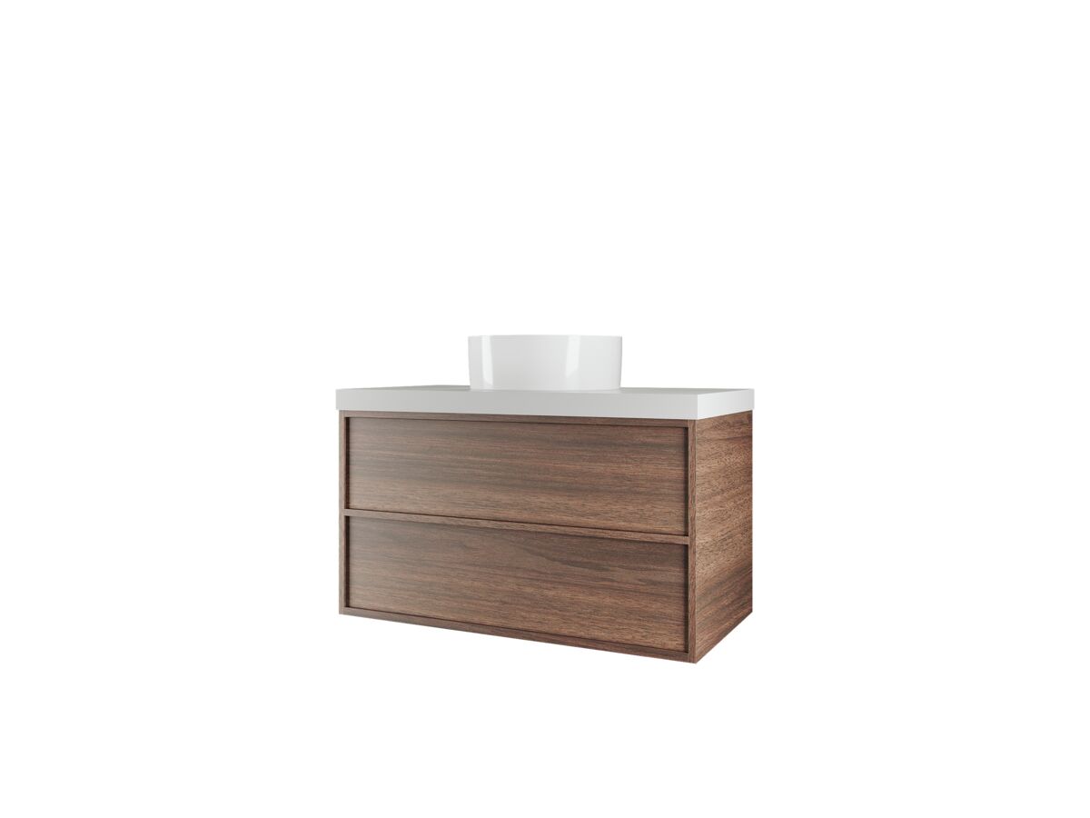 Reece Kado Aspect Wall Hung Vanity Unit 900mm 2 Drawer Corian 50mm Top