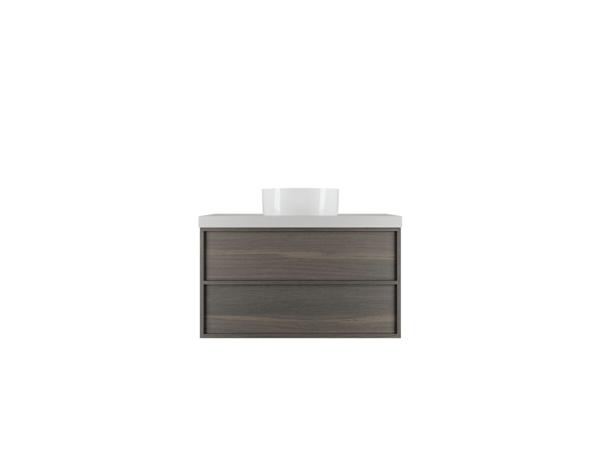 reece Kado Aspect Wall Hung Vanity Unit 900mm 2 Drawer Corian 50mm Top