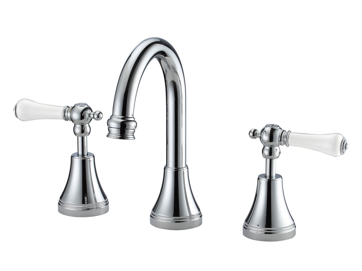 reece Kado Era Basin Set Fixed Lever Porcelain Handle Chrome (5 Star)