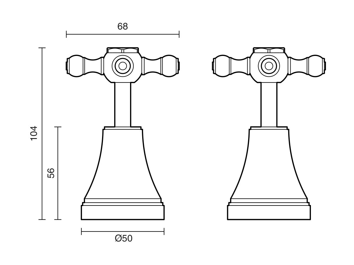 Reece Kado Era Basin Top Assemblies Cross Handles Brushed Nickel