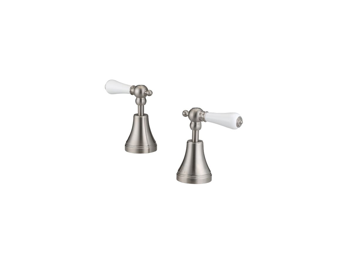 reece Kado Era Basin Top Assemblies Lever Porcelain Handle Brushed Nickel
