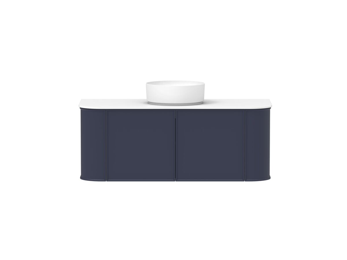 Reece Kado Era Double Curve All Door 1200mm Wall Hung Vanity With Centre Basin 12mm Durasein Top
