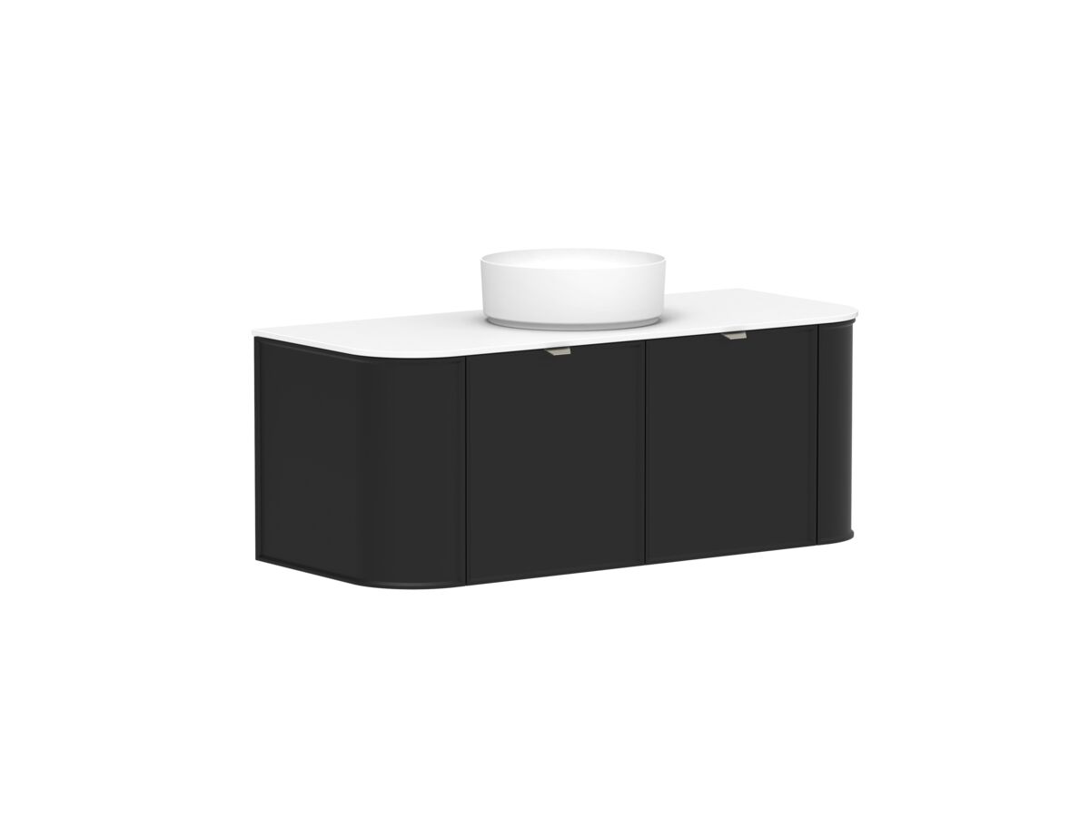 Reece Kado Era Double Curve All Door 1200mm Wall Hung Vanity With Centre Basin 12mm Durasein Top