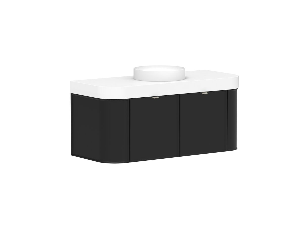 Reece Kado Era Double Curve All Door 1200mm Wall Hung Vanity Centre Basin 90mm Durasein Top