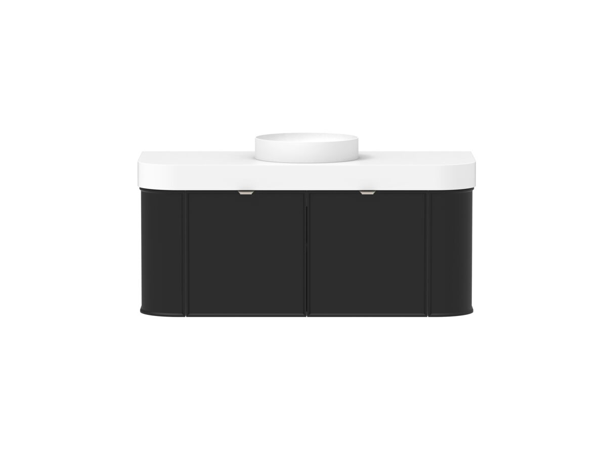 reece Kado Era Double Curve All Door 1200mm Wall Hung Vanity Centre Basin 90mm Durasein Top