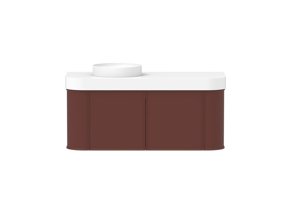 reece Kado Era Double Curve All Door 1200mm Wall Hung Vanity Left Hand Basin 90mm Durasein Top