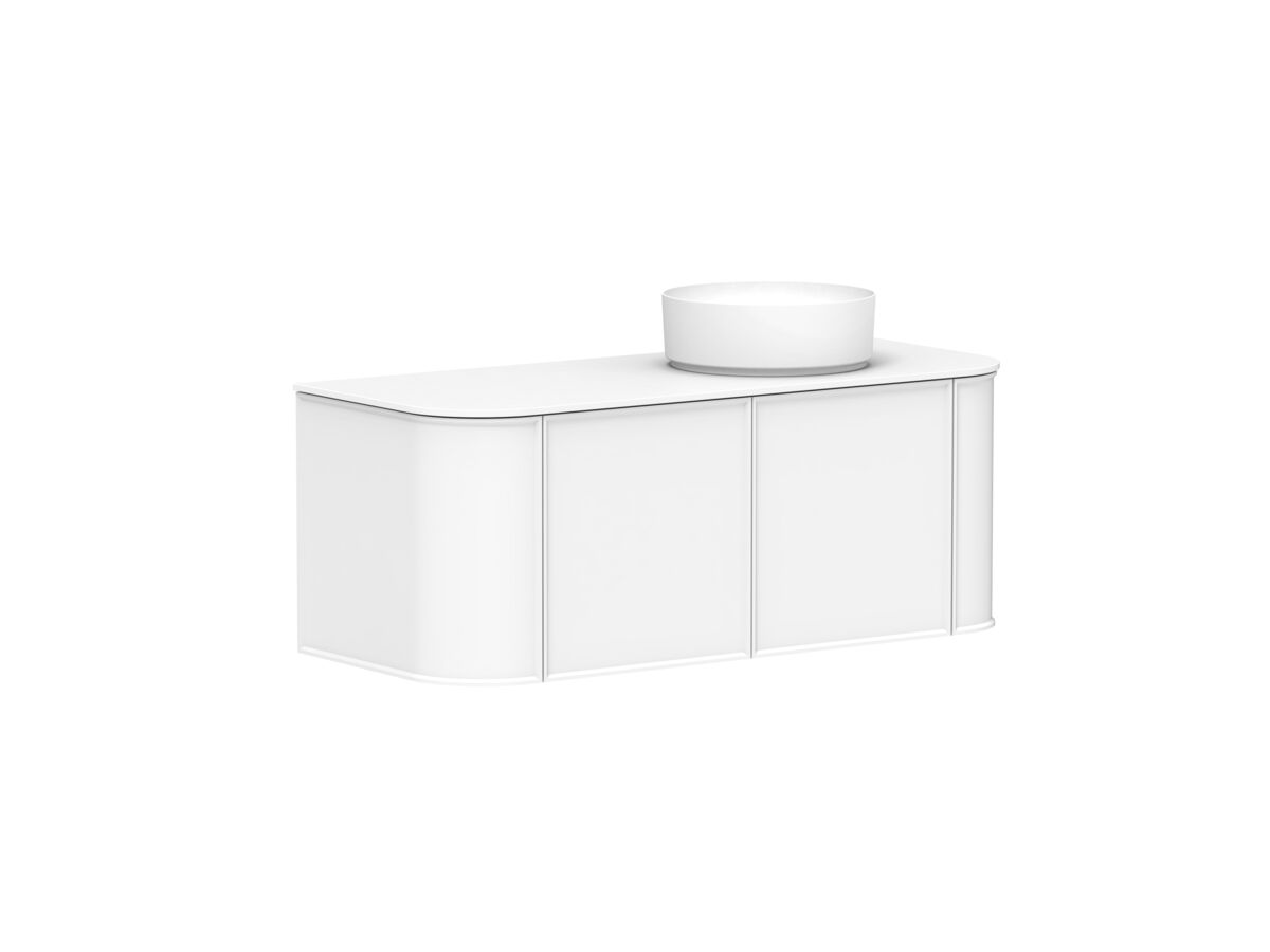 Reece Kado Era Double Curve All Door 1200mm Wall Hung Vanity With Right Hand Basin 12mm Durasein Top