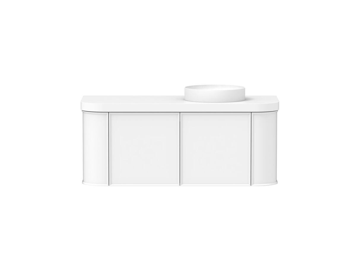 reece Kado Era Double Curve All Door 1200mm Wall Hung Vanity Right Hand Basin 50mm Durasein Top