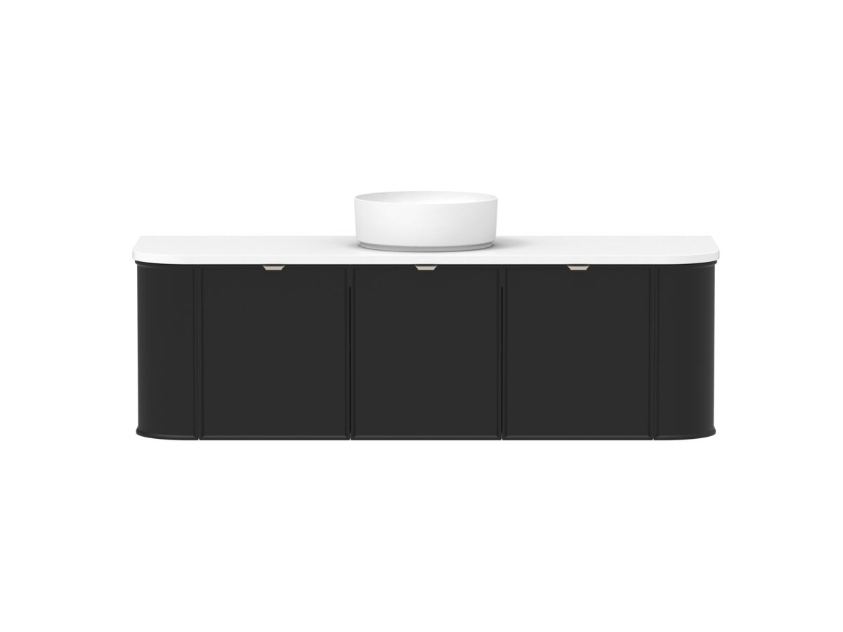 Reece Kado Era Double Curve All Door 1500mm Wall Hung Vanity With Centre Basin 20mm Cherry Pie Top