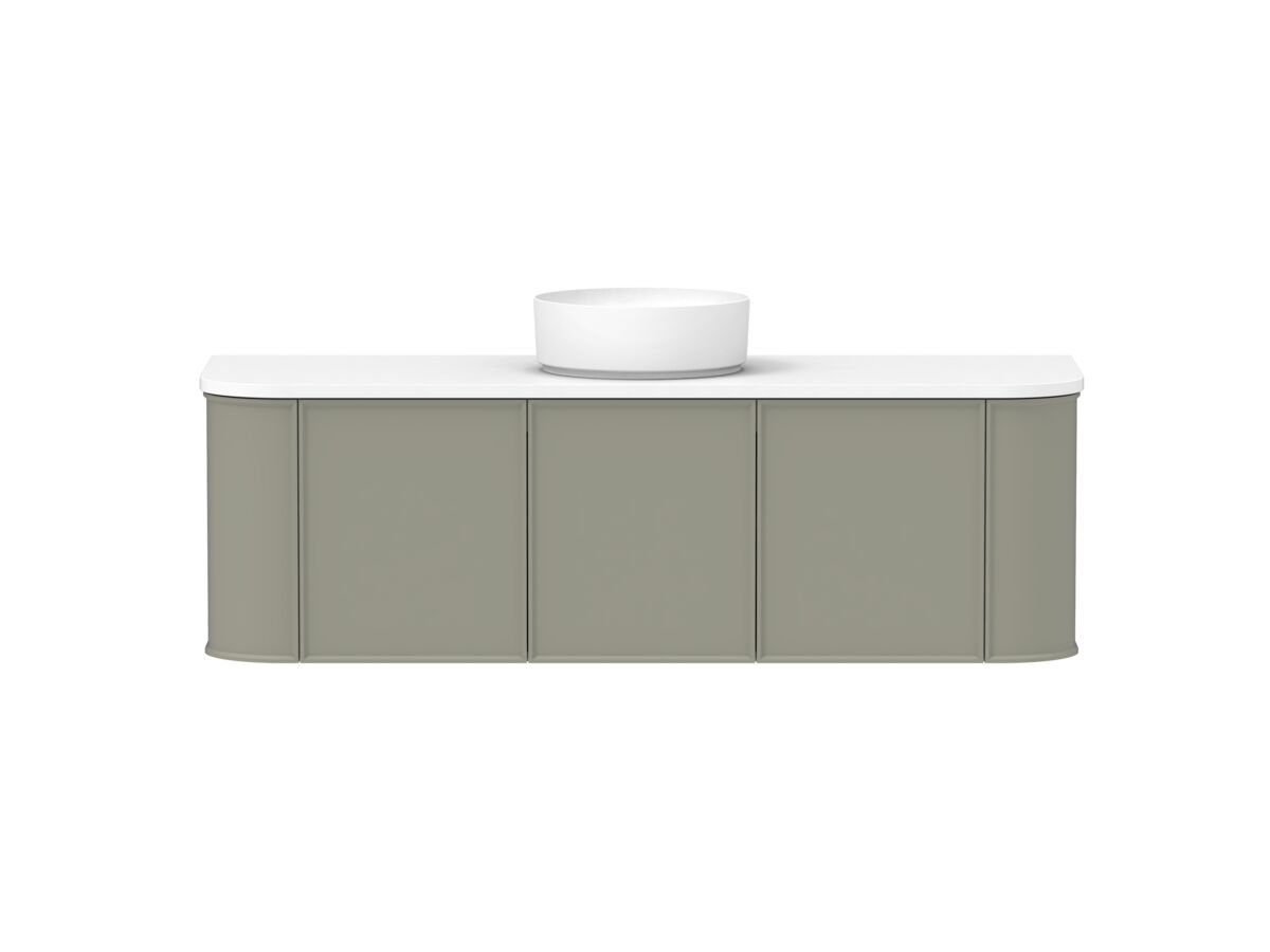 reece Kado Era Double Curve All Door 1500mm Wall Hung Vanity with Centre Basin 20mm Cherry Pie Top