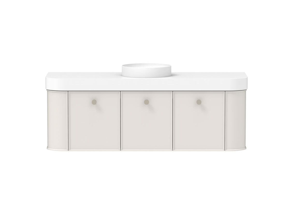 Reece Kado Era Double Curve All Door 1500mm Wall Hung Vanity Centre Basin 90mm Durasein Top