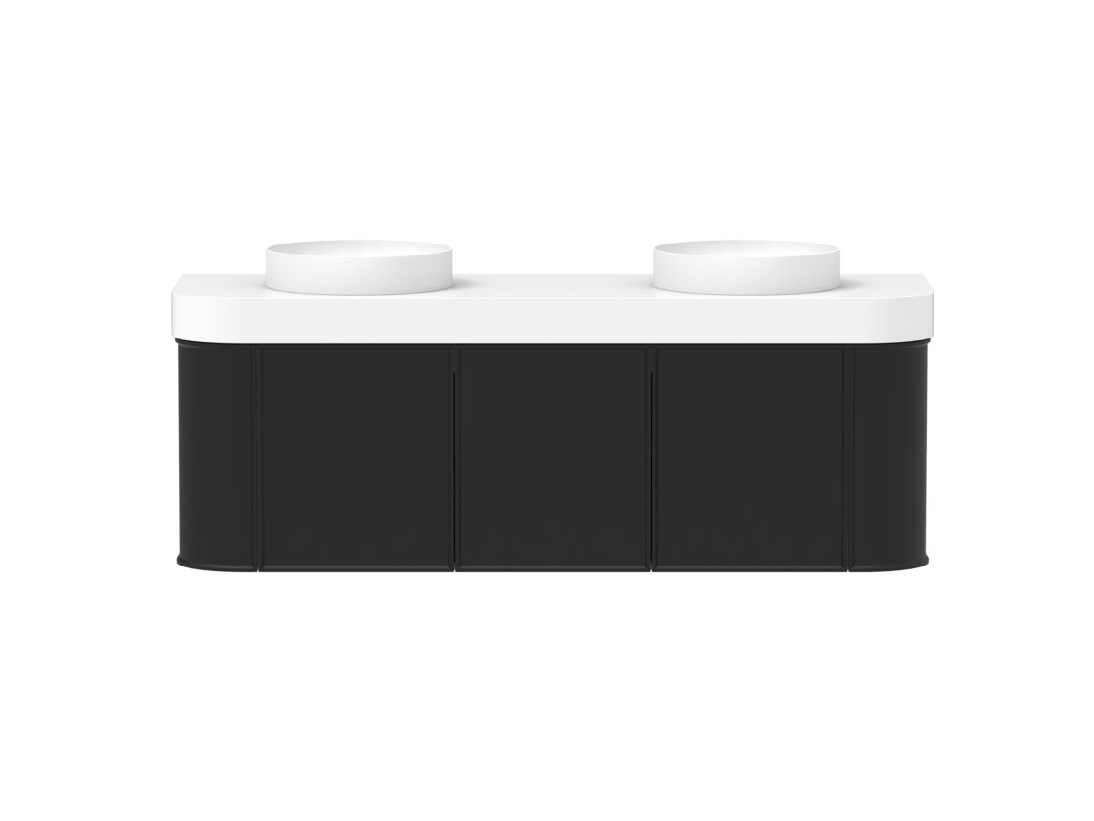 reece Kado Era Double Curve All Door 1500mm Wall Hung Vanity Double Basin 90mm Durasein Top