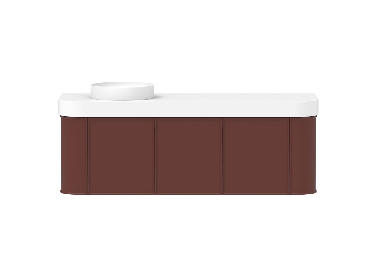 reece Kado Era Double Curve All Door 1500mm Wall Hung Vanity Left Hand Basin 90mm Durasein Top